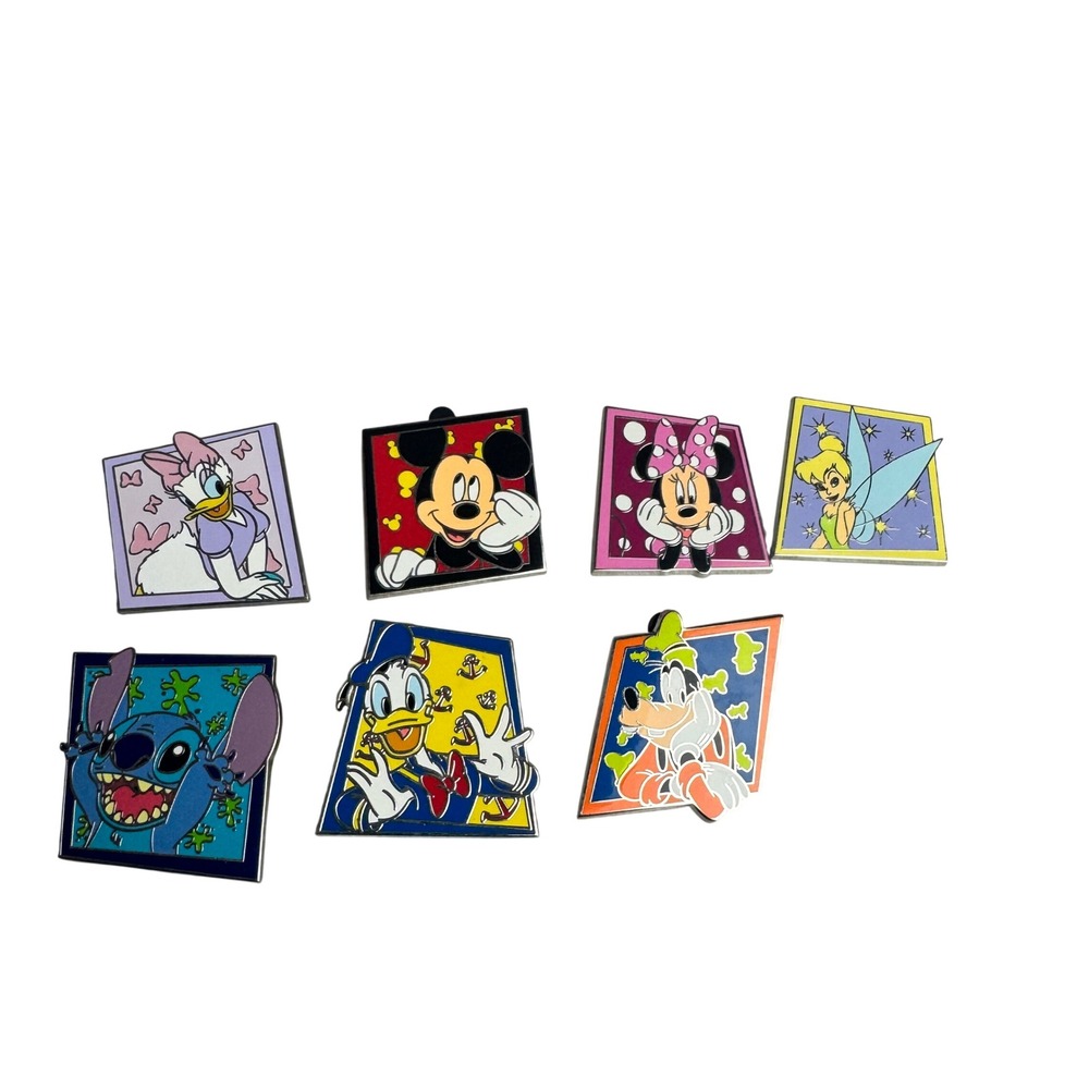 Disney Pin Trading 2011 Hidden Mickey Character Pin Lot of 7 Mickey Stitch